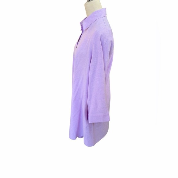 Tuckernuck Pomander Place Lavender Oxford Harris Long Sleeve Mini Shirt Dress, L - Picture 3 of 7